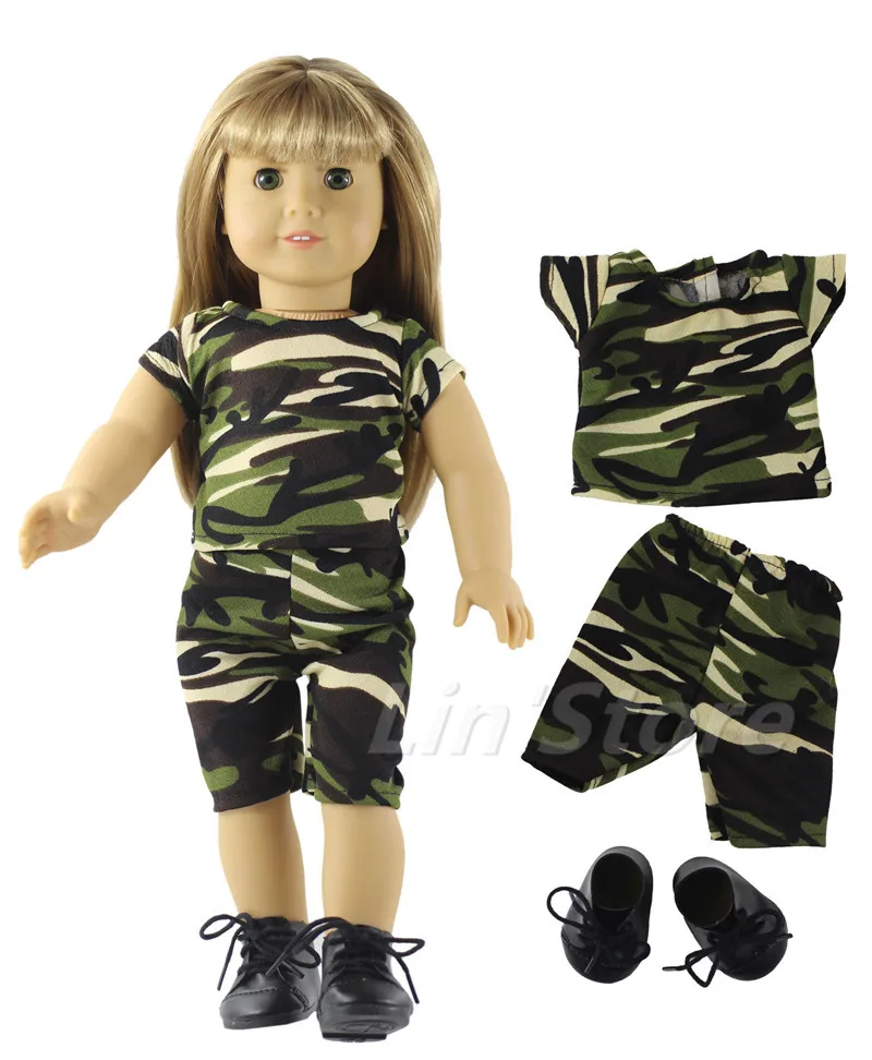 Одежда для кукол Камуфляжная одежда 18 дюймов Американская кукла ручной работы