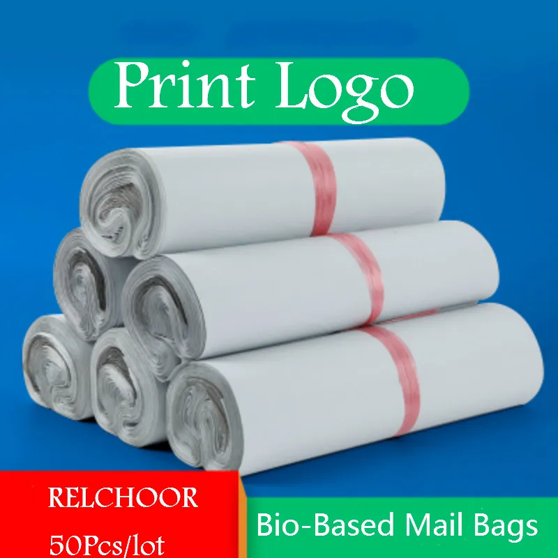Mail Bags White Bio-based Degradable Courier Bag Eco Waterproof Poly Mailers Self Seal Plastic Mailing Envelope | Дом и сад