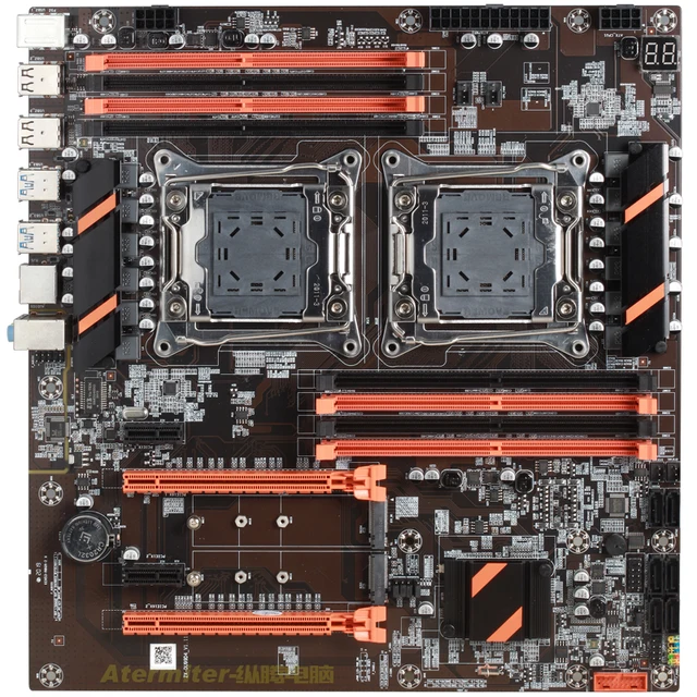 Atermiter X99 Dual CPU Motherboard LGA 2011 v3 E-ATX USB3.0 SATA3 With Dual Xeon Processor With Dual M.2 Slot 8 DIMM DDR4 2011-3 4