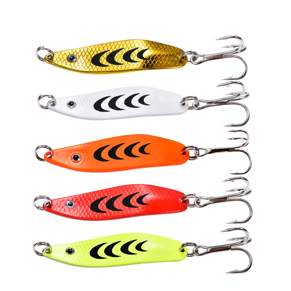 

1pcs Spinners Trout Spoon Fishing Lure Shads Wobblers Jig Lures Vibration metal Bait Sequins for Carp Fishing Tackle 75 mm 7g