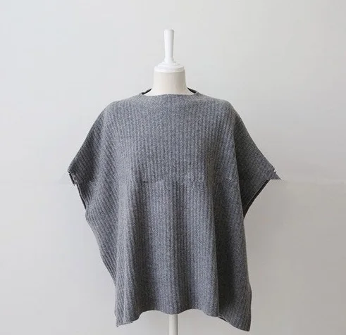 Женский свитер-накидка осенняя одежда вязаный корейский вариант модные повседневные женские зимние свитера с коротким рукавом Сплит