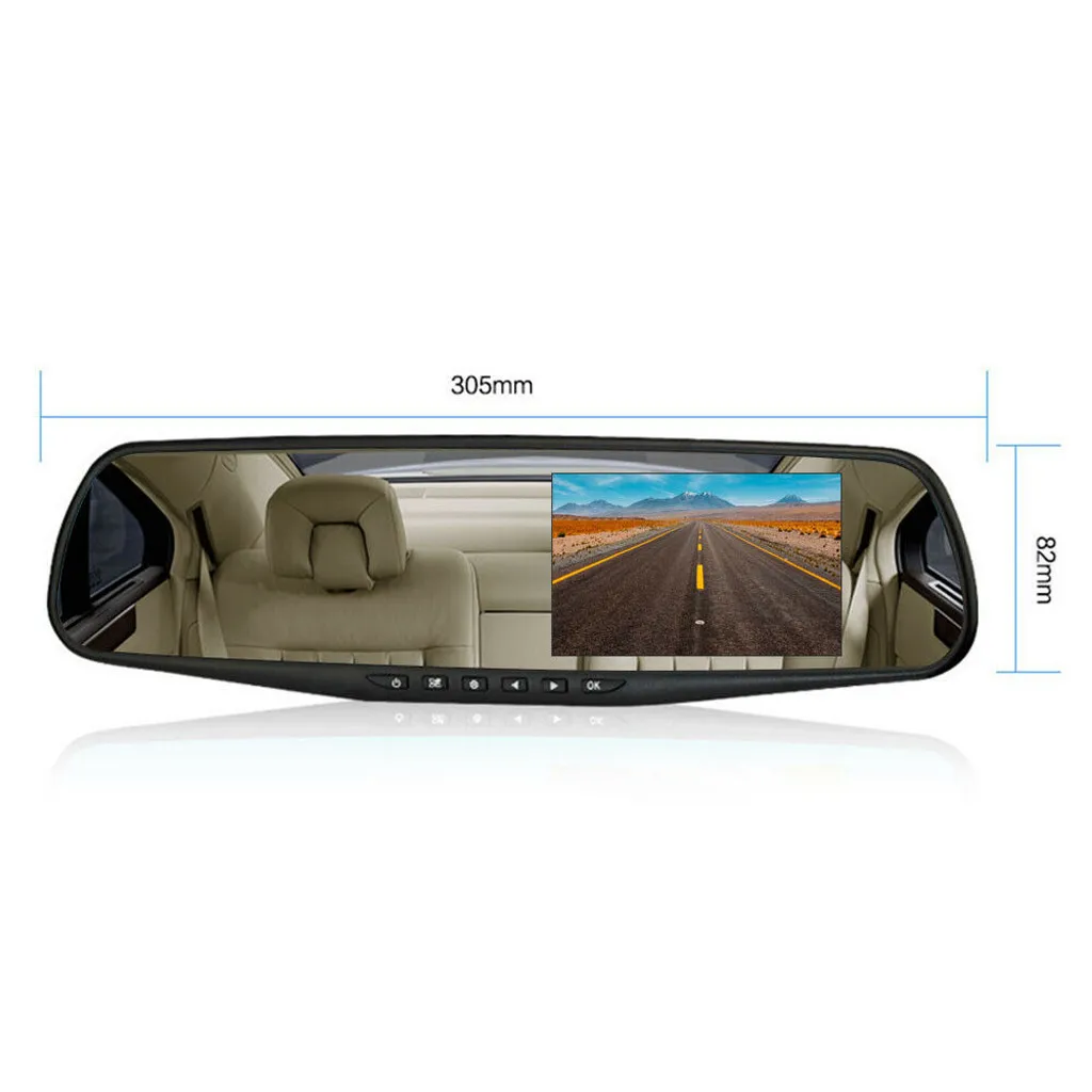 4," двойной объектив Автомобильный видеорегистратор Dash Cam HD Передняя и камера-зеркало заднего вида видеорегистратор Dashcam Авто Voiture регистратор Adas для автомобиля