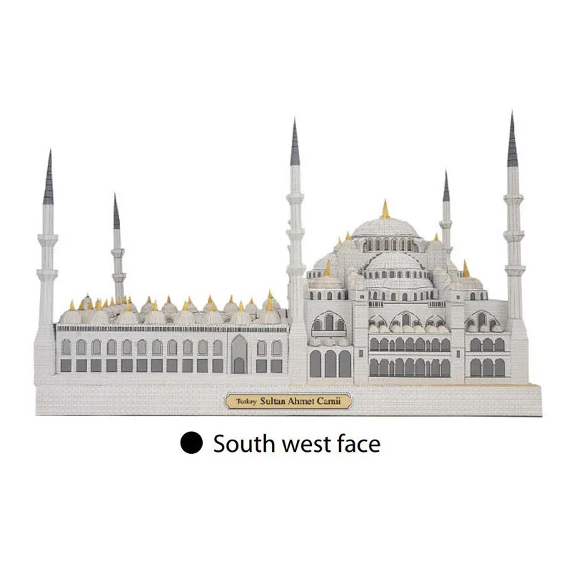 Turkish Blue Mosque 3D Paper Model Turkey Building World Famous Architectural Model Handmade DIY Educational Toy Collection