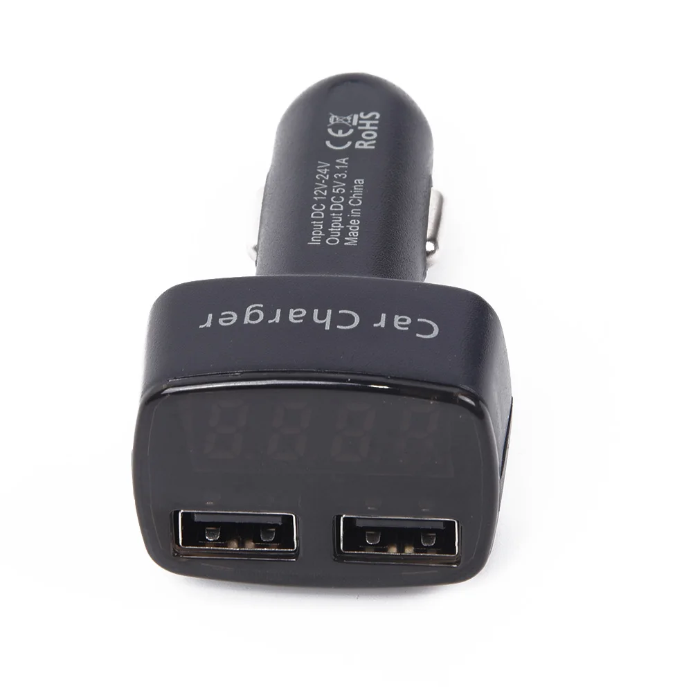 Планшеты Авто Вольт Ампер метр 2-USB зарядка автомобильное зарядное устройство светодиодный дисплей зарядка и надежная производительность