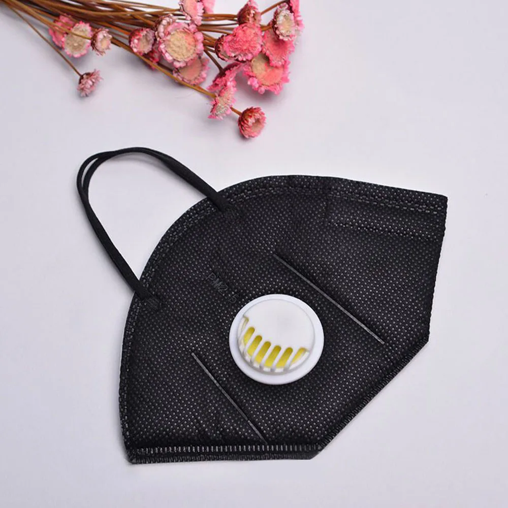 

10pcs/lot Cotton PM2.5 Anti-Dust Mask Breath Valve Anti-Haze Activated Carbon Filter Respirator Mouth-Muffle Washable Mask #K0