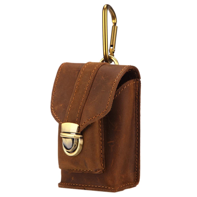 

MISFITS Men'S Small Pocket Leather Retro with Belt Buckle Leather Bag Wallet Cigarette Box