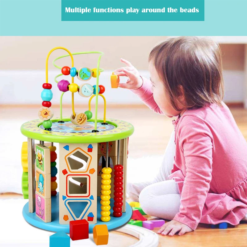 Montessori Wooden toys 10 in 1 Multipurpose Educational Toy Wood Shape Color Sorter for Kids Early Learning Toy For Kids Gift