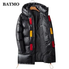 Новое поступление, зимние высококачественные длинные куртки с капюшоном из 80% белого утиного пуха, мужские водонепроницаемые парки с буквенным принтом. B55