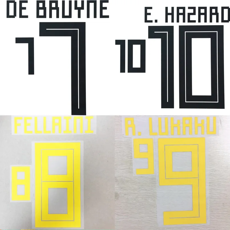 Belgium DE broyne R. LUKAKU E. HAZARD CARRASCO FELLAINI WITSEL напечатанный номер футбольного тиснения патч значок