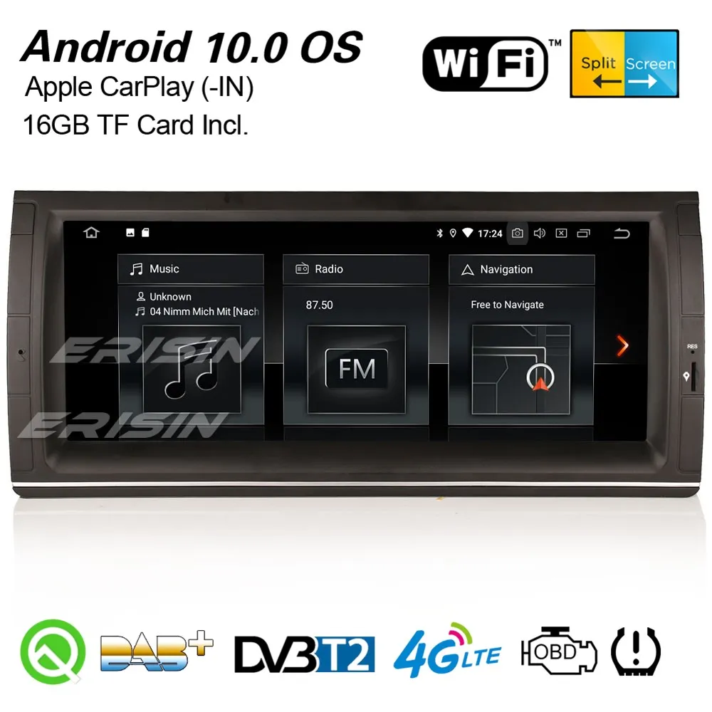 bmw 5er e39 m5 x5 e53 8-núcleo DAB Android 10 autoradio Navi CarPlay OBD TPMS DAB 