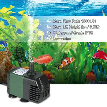 

New 1500L/H 25W Submersible Water Pump for Aquarium Tabletop Fountains Pond Water Gardens and Hydroponic Systems with 2 Nozzles