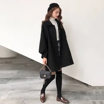 

2019 Korean-style Students MORI Series Woolen Jacket Women's Autumn and Winter Thick Mid-length Cute Woolen Overcoat Women's Stu