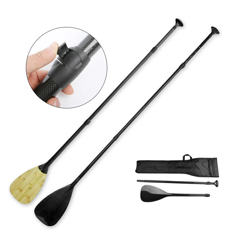 

Lightweight 3 Section Full Carbon Fiber Paddle Adjustable for Inflatable Kayak Canoe 176~220cm Length Adjustment and Free Bag