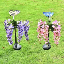 Открытый Солнечный сад Кол огни цветы водонепроницаемый пейзаж декоративная лампа для патио, двора, тропинки