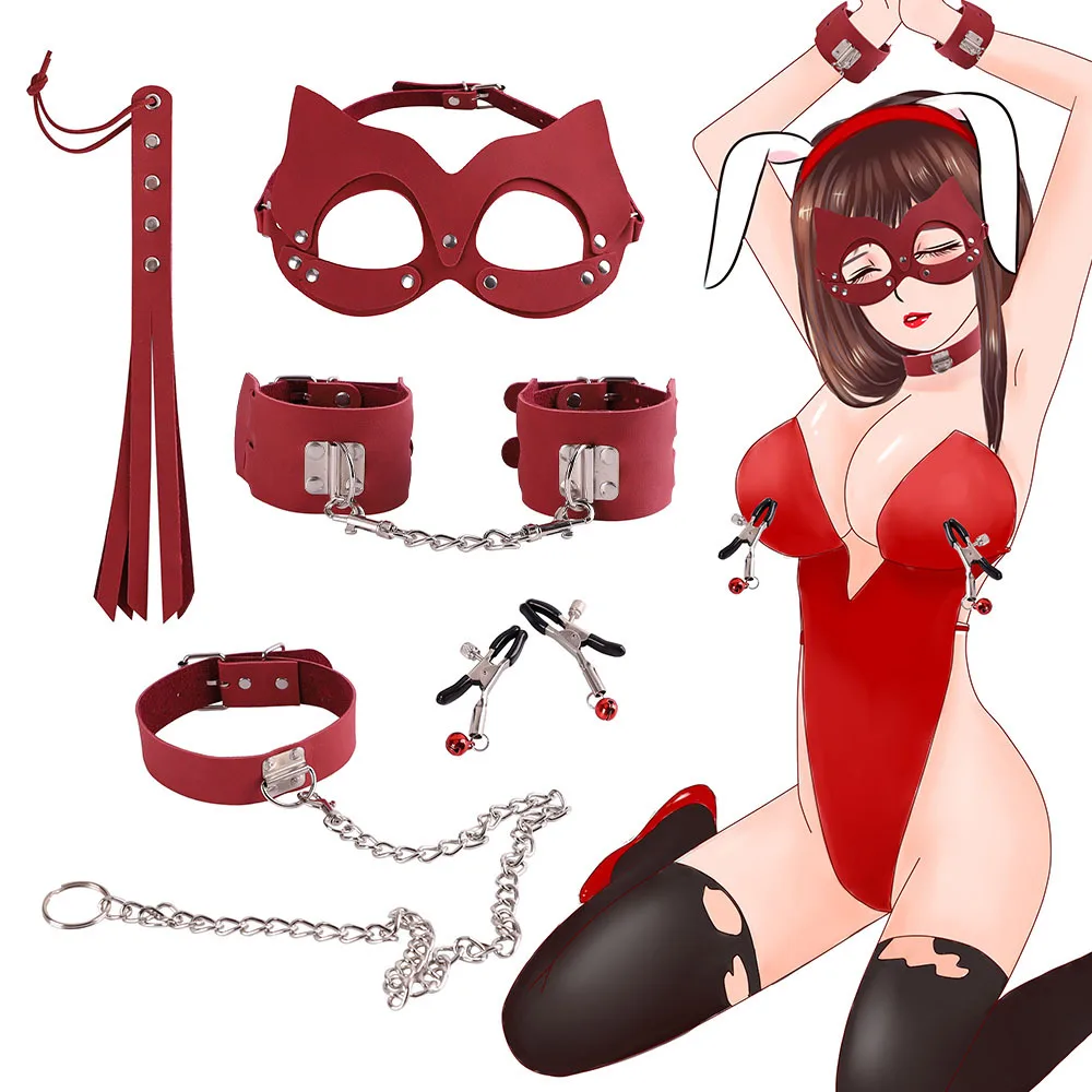 Hot Sex Toys Handcuffs Police Cosplay Tools Toys for Set Handcuffs Nipple Clamps Gag Whip Rope Sex Toys For Couples (10)