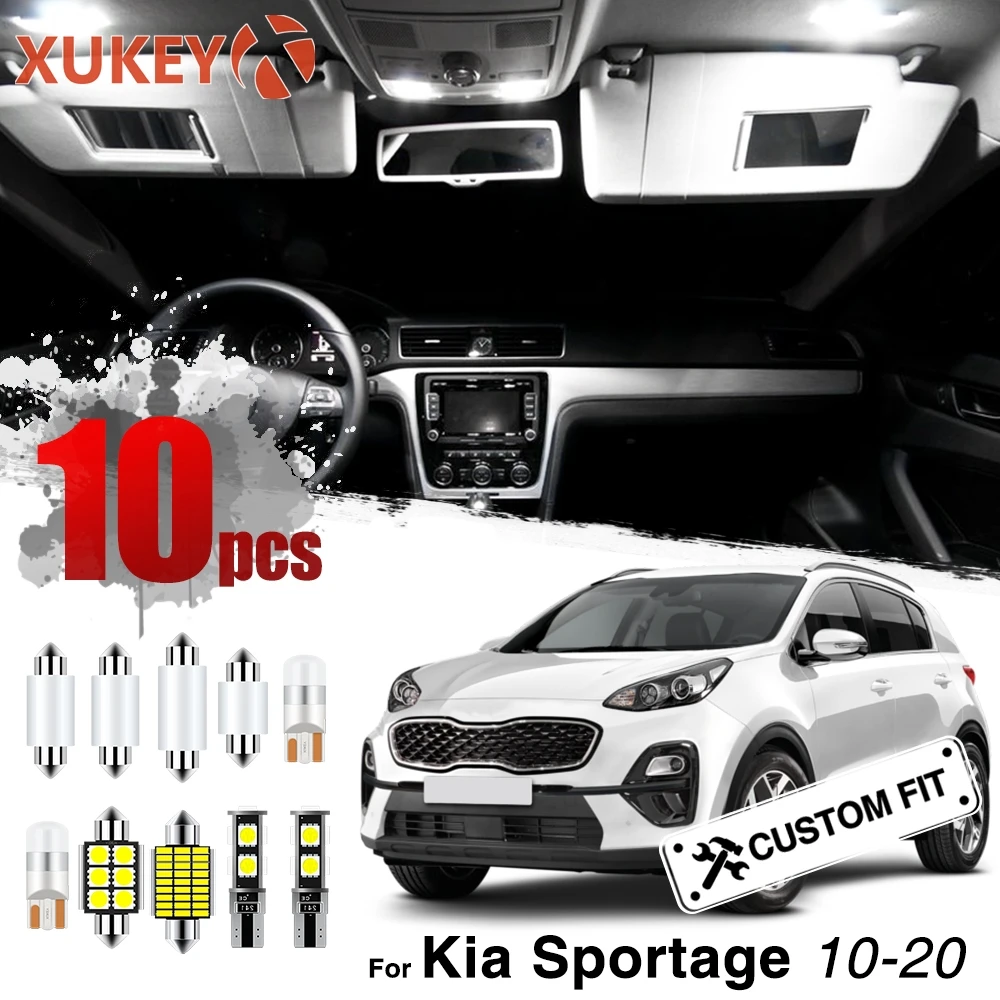 Xukey 10 шт. комплект внутреннего освещения светодиодный пакет для Kia Sportage SL QL 2010- Карта Купол багажник боковой маркер задний фонарь лампы стоп сигнала лампа