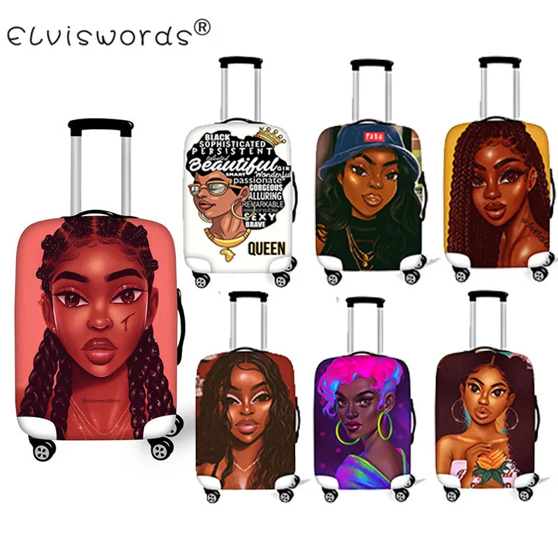 Защитный чехол на чемоданчик ELVISWORDS Black Girl Magic Afro подходит для путешествий 18 30