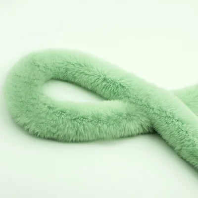 Light green Ленты из меха кролика рекс пушистые ленты отделка DIY пуховик Декор шитье костюм ремесла 1y высокое качество - Цвет: Light green