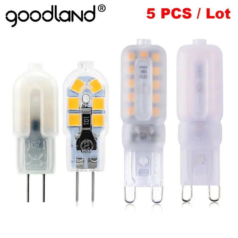 5 шт./лот G9 LED 220 В G4 AV/DC 12 Светодиодная лампа 3 Вт 7 лампочка SMD2835 люстра Замена 30 50 70
