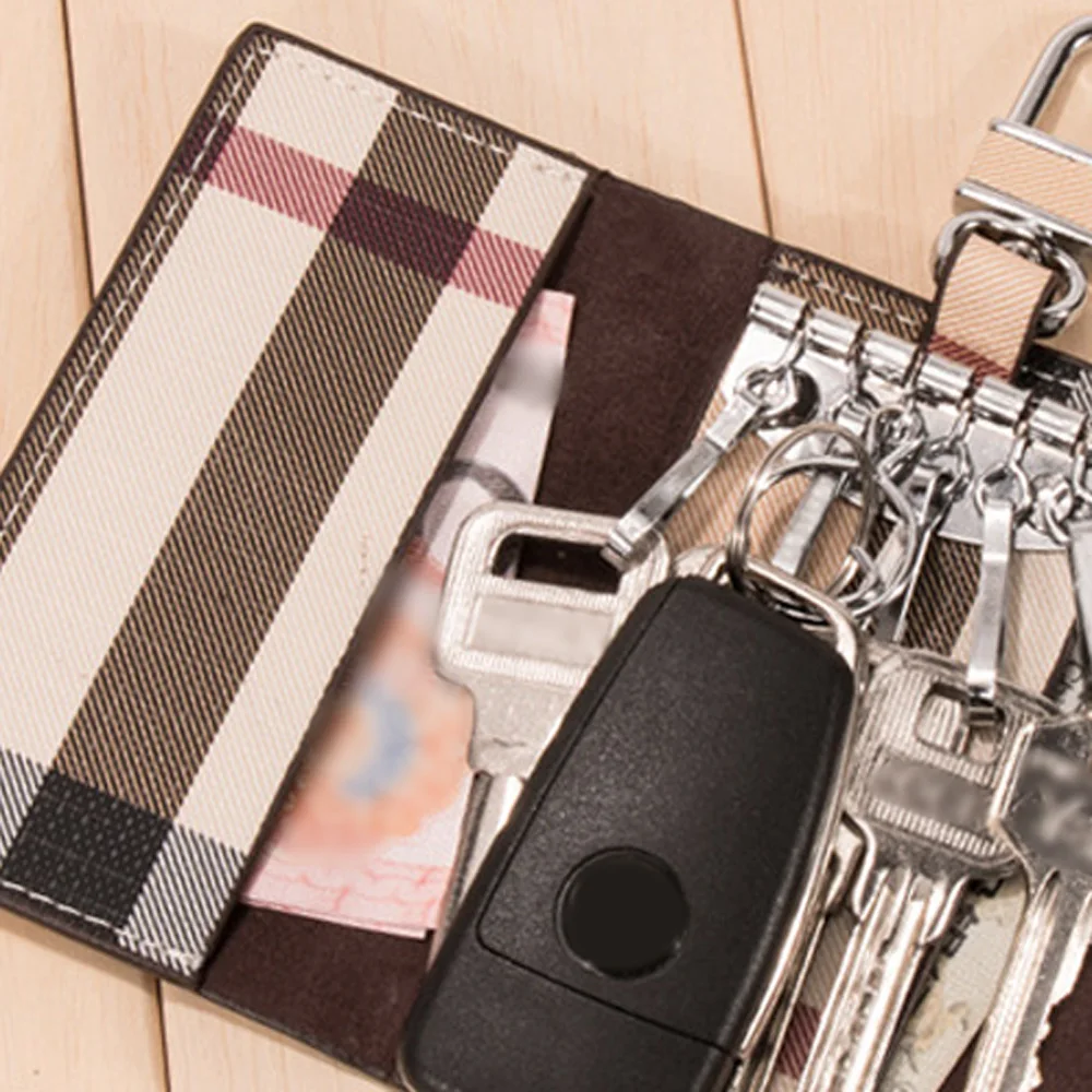 Брелок для ключей из искусственной кожи аксессуары для мужчин и женщин сумка кошелек 6 ключей унисекс подарки