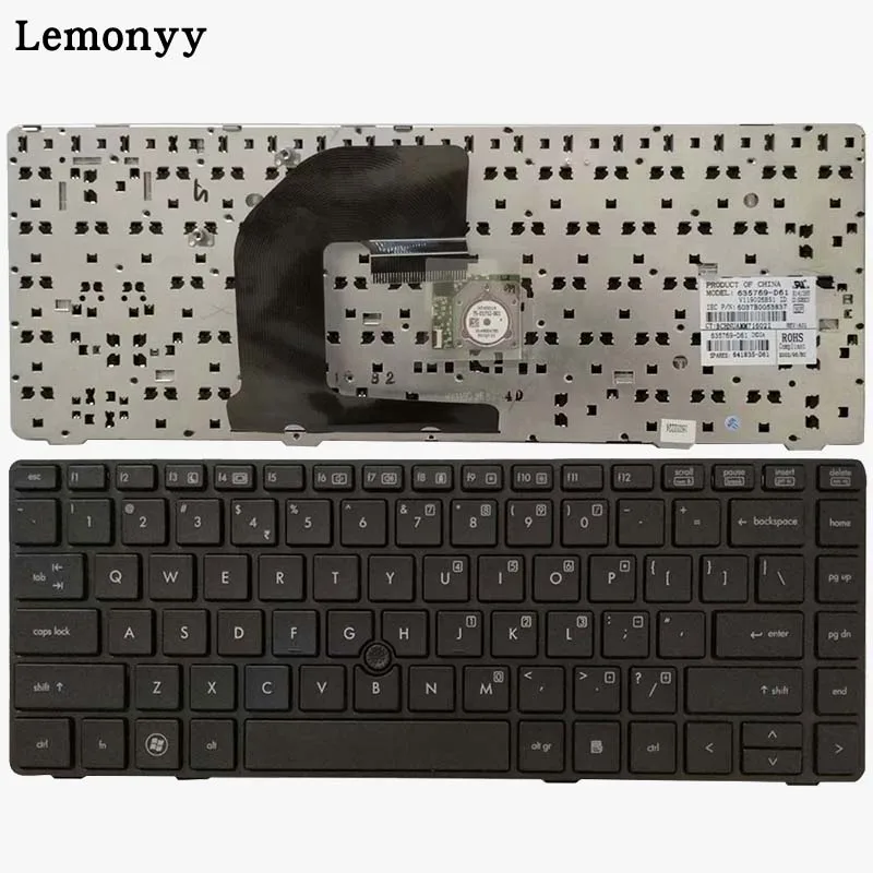 Новая клавиатура США для hp EliteBook 8470B 8470 P 8470 8460 8460 P 8460 Вт ProBook 6460 6460b 6470 клавиатура с серебряной оправе