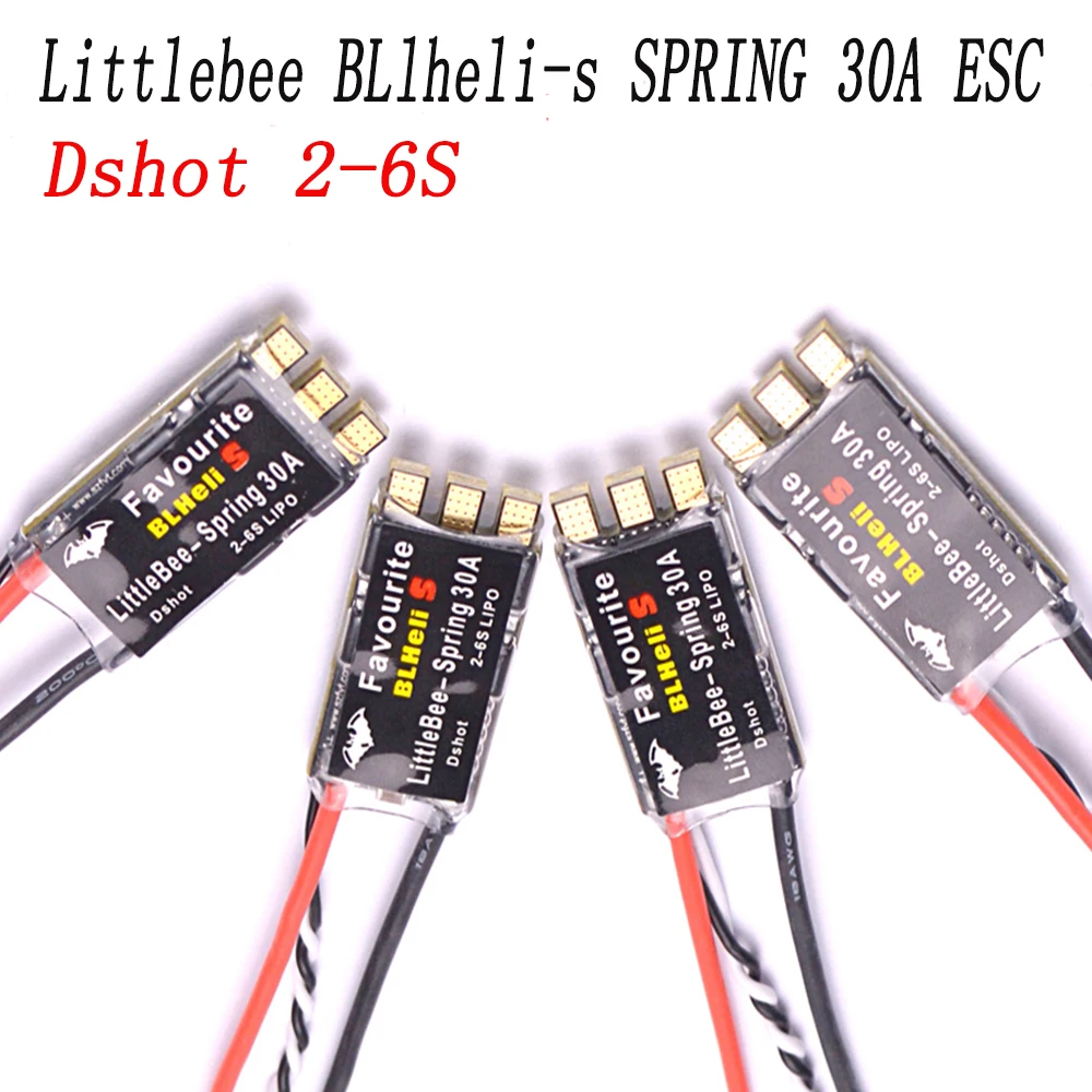 

FVT LITTLEBEE BLHeli-s SPRING 30A ESC 2-6 S Supports Mulitshot DSHOT Oneshot42 OneShot125 Multicopter
