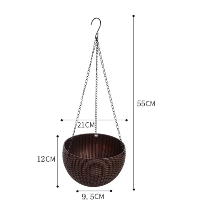 Горячий дом висячая корзина ротанга пластиковый цветочный горшок Круглый Сад Висячие плантаторы для внутреннего и наружного PLD