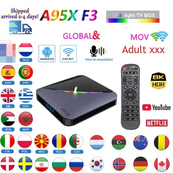 

Quality A95X F3 Air RGB Light 8K lifetime Android 9.0 global TV BOX Set Top Box Amlogic S905X3 Youtube Netflix wifi 2G 16GB
