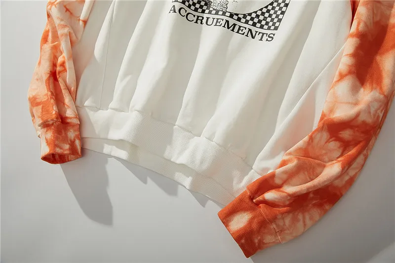 Портретная печать, окрашенная толстовка с галстуком, бренд Tide, осенняя толстовка с круглым вырезом в стиле хип-хоп, толстовка с капюшоном, повседневный Свободный Топ для женщин