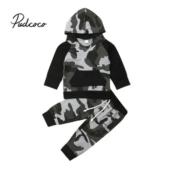 

Kids Clothes Baby Boys Costume Tracksuit Camouflage Hoodied Tops Pants 2PCS Children Boy Winter Outfits Set roupa infantil 0-24M