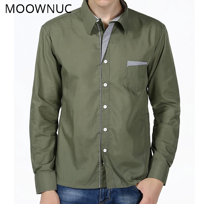 Рубашки Новые модные Лоскутные американские размеры мужские брендовые Умные повседневные без глажки мужские Летние Осенние с длинным рукавом официальная одежда MOOWNUC