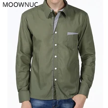 Рубашки Новые модные Лоскутные американские размеры мужские брендовые Умные повседневные без глажки мужские Летние Осенние с длинным рукавом официальная одежда MOOWNUC