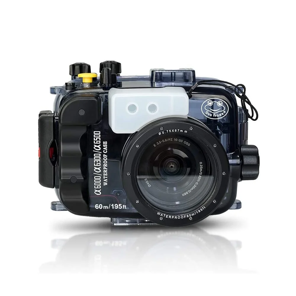 Mcoplus Wp-A6500 /A6300 /A6000 60M 195Ft Custodia Per Fotocamera Impermeabile Custodia Per Fotocamera Sony A6500 A6300 A6000 Con Obiettivo 16-50Mm