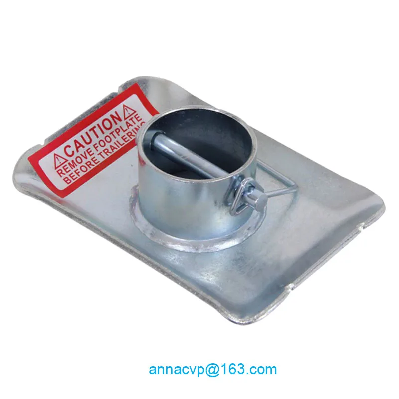 Removabl 2" Round Leg Trailer Jack Foot Plate with Pin for A Frame Car Utility Cargo Univer Use Camper Caravana RV Parts