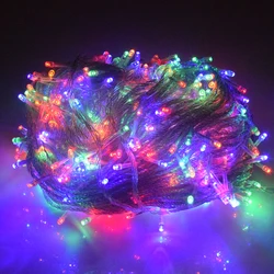Holiday Led Christmas Lights Outdoor 100M 50M 30M 20M 10M Led String Lights Decoration For Party Holiday Wedding Garland