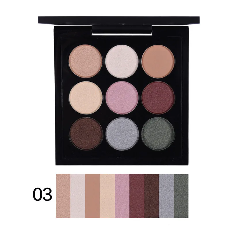 03 Beauty BigBang, 9 цветов, палитра теней для век, 7,8 см, матовая, мерцающая, для макияжа, Sombras Maquiagens Cienie Do Powiek, Палетка теней для век - Цвет: 03