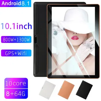 

KT107 Plastic Tablet 10.1 Inch HD Large Screen Android 8.10 Version Fashion Portable Tablet 8G+64G Black Tablet Black EU Plug