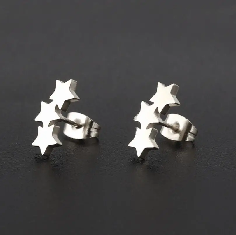SMJEL Small Stainless Steel Geometric Minimal Earring Women Kid Jewelry pendientes Punk Black Earing Triangle Men Wholesale 2019