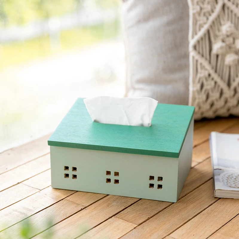 Wood Tissue Box Tissue Holder Tissues Paper Napkin Container Nordic Wooden Kitchen Organization Home Dining Room Accessories 4