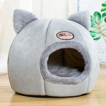 

Pet Cat Tent House Kennel Winter Warm Nest Soft Foldable Sleeping Pad Pet Puppy Bed Sleeping Mat Breathable Resilient Pet Supply