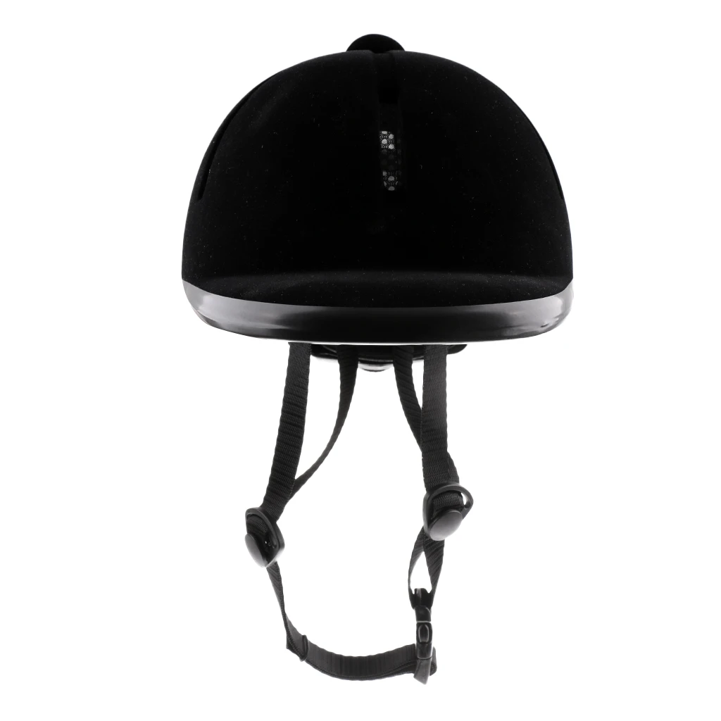 Kids Horse Riding Helmet Adjustable Velvet Equestrian Riders Helmet Black 4