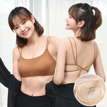 

Hot Selling Cross-back Wrap-around Camisole Render Vest Anti-Exposure Tube Top Thread Cotton Underwear Non-Steel Ring Bra