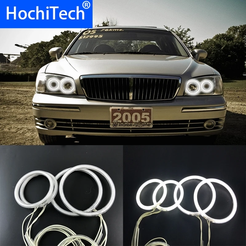 

HochiTech белый 6000K CCFL головной светильник Halo Angel Demon Eyes Kit ангельские глазки светильник для Hyundai Grandeur 1998 до 2005
