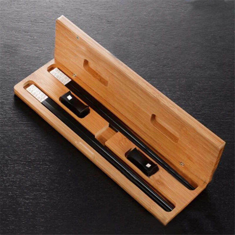Деревянная коробка для палочек для еды простая с крышкой Пылезащитная коробка для палочек для еды портативные бытовые кухонные принадлежности