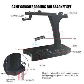 

KJH Charger Controller Vertical Stand Gamepad Charging Dock Console Cooler for PS Move for PS4 Slim for PS4 Pro for PSVR/PSVR2