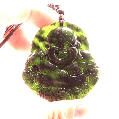 

Chinese Black Green jade Buddha Jade Pendant Natural Obsidian Necklace Charm Jewellery Fashion luck Amulet Gifts Men Women