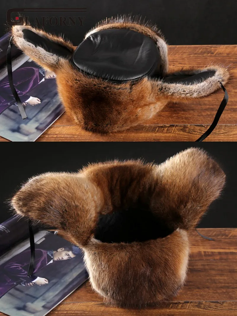 Glaforny шляпа Leifeng зимняя овечья одежда утолщенная для сохранения тепла защита ушей мех норки анти-снег старый человек хлопковая шапка