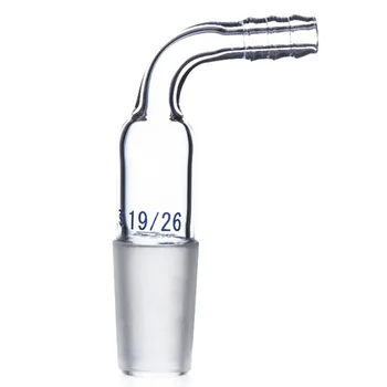 

19/26 Glass Cone Adapter To Rubber Hose,90 Degree Bent Connection