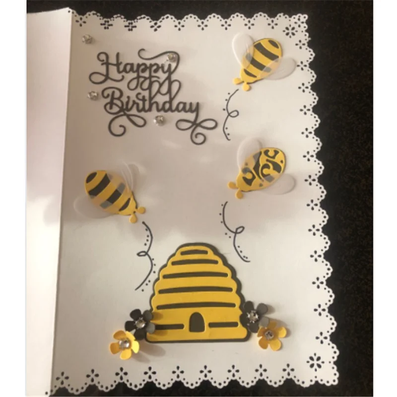 

Kokorosa Bees and Beehive Metal Cutting Dies New 2019 for Scrapbooking Card Making Embossing Crafts Die Cut Craft Stencil