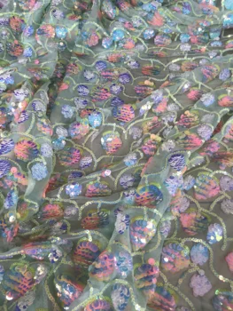 

DiuDiu-59.8814 embroidered Mesh Tulle fabric Factory price sequins Nigerian lace fabrics